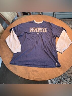 Dallas Cowboys Reebok Men Thermal Long Sleeve Shirt Large Navy Blue 2XL